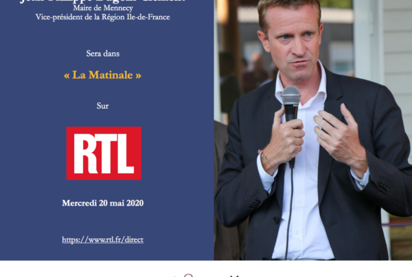 Jean Philippe Dugoin-Clément, le maire de Mennecy sera invité dans la Matinale de RTL