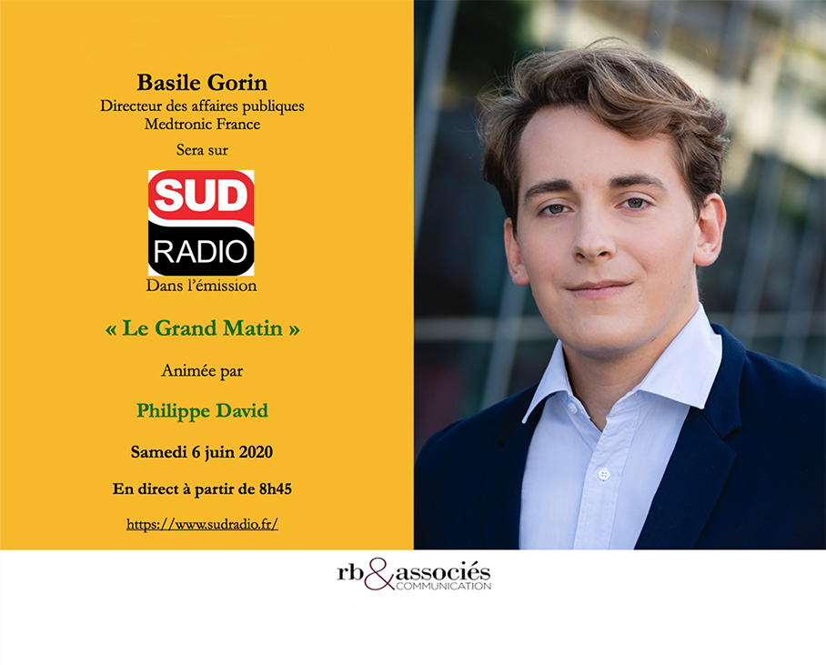 Basile Gorin sera demain l’invité de Sud Radio dans l’émission « Le Grand Matin »