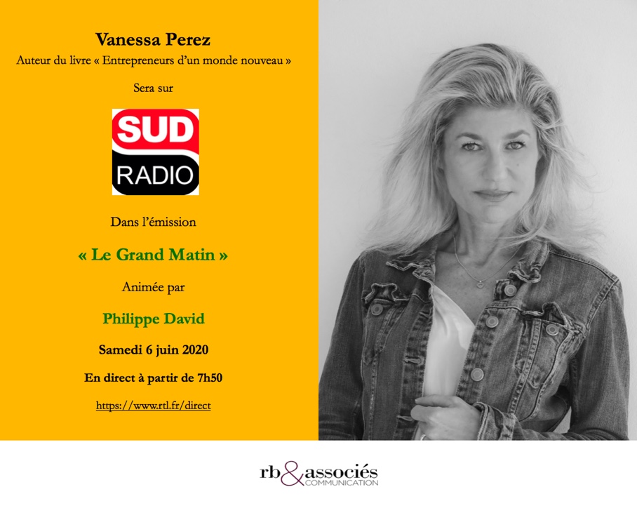 Vanessa Perez sera l'invitée de Philippe David dans Sud Radio