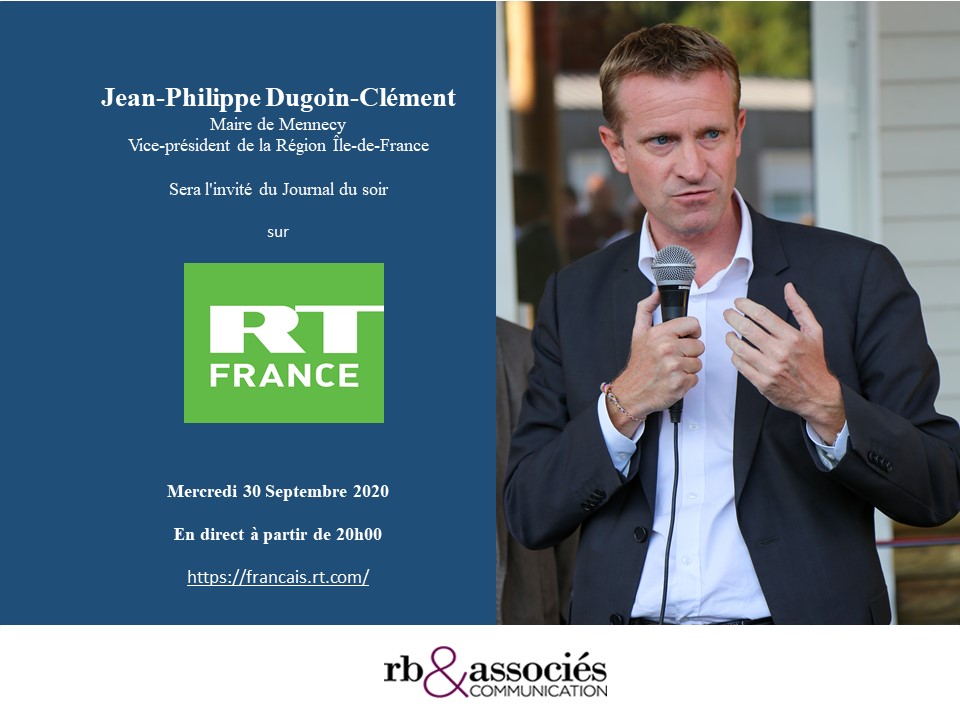 Jean-Philippe Dugoin-clément sera l'invité du journal du soir sur RT france