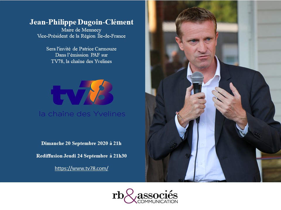 Invitation de Jean-Philippe Dugoin-Clément dans l’émission PAF sur TV78, la chaîne des Yvelines