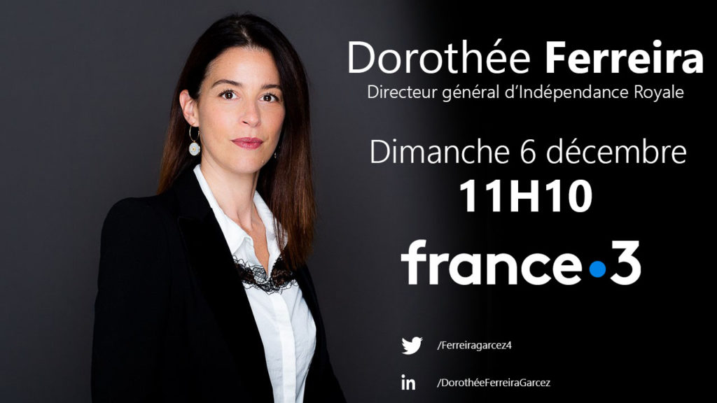 Dorothée Ferreira sera l'invité de France 3