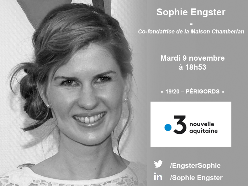 Passage de Sophie Engster, co-fondatrice de Chamberlan, sur France 3 Nouvelle Aquitaine