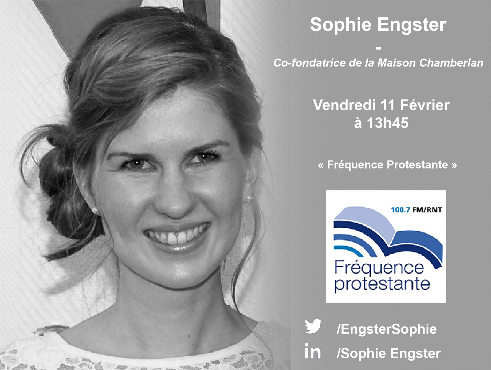 Passage de Sophie Engster, co-fondatrice de Chamberlan, sur Fréquence Protestante