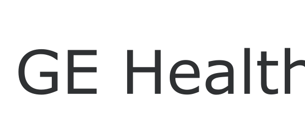 Logo GE Healthcare en bleu et noir.