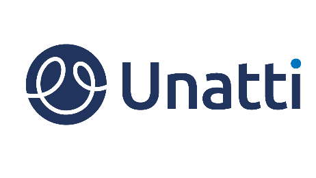 Logo bleu de la marque Unatti.