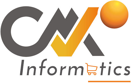 Logo CK Informatics avec sphère orange.