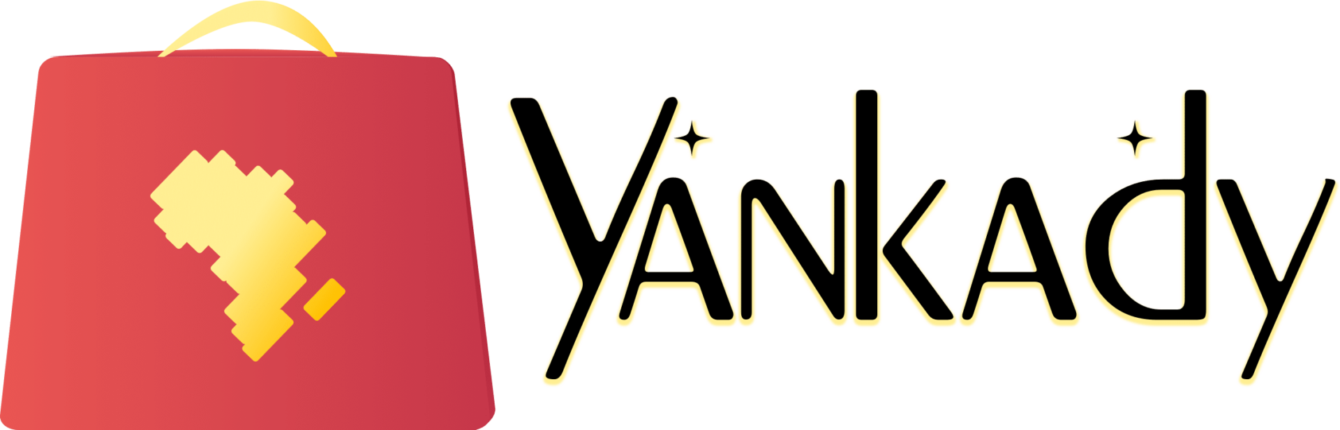 Logo Yankady avec sac rouge et étoiles.