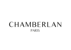 Logo Chamberlan Paris en blanc sur fond vert.