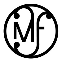 Logo monogramme "MF" en noir et blanc.